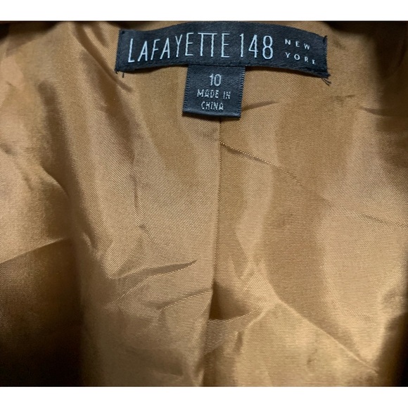 Lafayette 148 Gold Autumn Tweed Blazer Size 10 - Picture 2 of 5